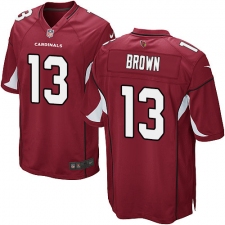 Men's Nike Arizona Cardinals #13 Jaron Brown Game Red Team Color NFL Jersey