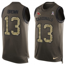 Men's Nike Arizona Cardinals #13 Jaron Brown Limited Green Salute to Service Tank Top NFL Jersey