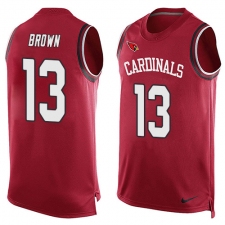 Men's Nike Arizona Cardinals #13 Jaron Brown Limited Red Player Name & Number Tank Top NFL Jersey