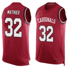 Men's Nike Arizona Cardinals #32 Tyrann Mathieu Limited Red Player Name & Number Tank Top NFL Jersey