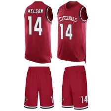 Men's Nike Arizona Cardinals #14 J.J. Nelson Limited Red Tank Top Suit NFL Jersey