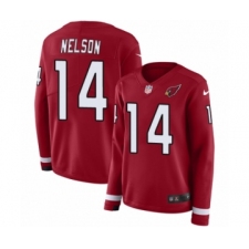 Women's Nike Arizona Cardinals #14 J.J. Nelson Limited Red Therma Long Sleeve NFL Jersey