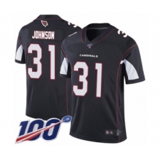Men's Arizona Cardinals #31 David Johnson Black Alternate Vapor Untouchable Limited Player 100th Season Football Jersey