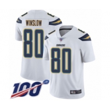 Men's Los Angeles Chargers #80 Kellen Winslow White Vapor Untouchable Limited Player 100th Season Football Jersey
