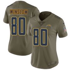 Women's Nike Los Angeles Chargers #80 Kellen Winslow Limited Olive 2017 Salute to Service NFL Jersey