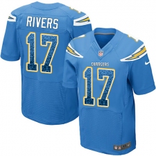 Men's Nike Los Angeles Chargers #17 Philip Rivers Elite Electric Blue Alternate Drift Fashion NFL Jersey