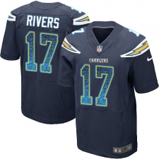 Men's Nike Los Angeles Chargers #17 Philip Rivers Elite Navy Blue Home Drift Fashion NFL Jersey