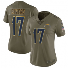 Women's Nike Los Angeles Chargers #17 Philip Rivers Limited Olive 2017 Salute to Service NFL Jersey