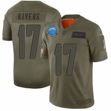 Youth Los Angeles Chargers #17 Philip Rivers Limited Camo 2019 Salute to Service Football Jersey