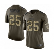 Men's Los Angeles Chargers #25 Melvin Gordon Elite Green Salute to Service Football Jersey