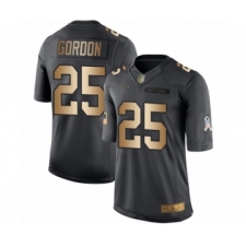 Men's Los Angeles Chargers #25 Melvin Gordon Limited Black Gold Salute to Service Football Jersey