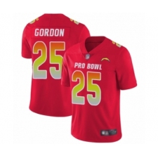 Men's Los Angeles Chargers #25 Melvin Gordon Limited Red AFC 2019 Pro Bowl Football Jersey