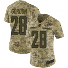 Women's Nike Los Angeles Chargers #28 Melvin Gordon Limited Camo 2018 Salute to Service NFL Jersey