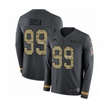 Men's Nike Los Angeles Chargers #99 Joey Bosa Limited Black Salute to Service Therma Long Sleeve NFL Jersey