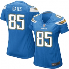 Women's Nike Los Angeles Chargers #85 Antonio Gates Game Electric Blue Alternate NFL Jersey