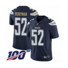 Men's Los Angeles Chargers #52 Denzel Perryman Navy Blue Team Color Vapor Untouchable Limited Player 100th Season Football Jersey
