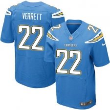 Men's Nike Los Angeles Chargers #22 Jason Verrett Elite Electric Blue Alternate NFL Jersey