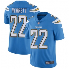 Youth Nike Los Angeles Chargers #22 Jason Verrett Electric Blue Alternate Vapor Untouchable Limited Player NFL Jersey