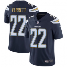 Youth Nike Los Angeles Chargers #22 Jason Verrett Elite Navy Blue Team Color NFL Jersey