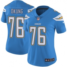 Women's Nike Los Angeles Chargers #76 Russell Okung Electric Blue Alternate Vapor Untouchable Limited Player NFL Jersey