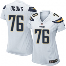 Women's Nike Los Angeles Chargers #76 Russell Okung Game White NFL Jersey