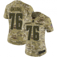 Women's Nike Los Angeles Chargers #76 Russell Okung Limited Camo 2018 Salute to Service NFL Jersey