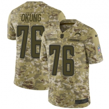 Youth Nike Los Angeles Chargers #76 Russell Okung Limited Camo 2018 Salute to Service NFL Jersey