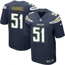 Men's Nike Los Angeles Chargers #51 Kyle Emanuel Elite Navy Blue Team Color NFL Jersey