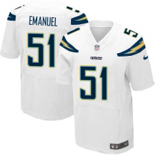 Men's Nike Los Angeles Chargers #51 Kyle Emanuel Elite White NFL Jersey