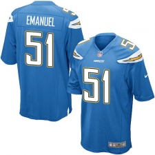Men's Nike Los Angeles Chargers #51 Kyle Emanuel Game Electric Blue Alternate NFL Jersey