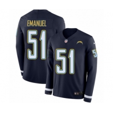 Men's Nike Los Angeles Chargers #51 Kyle Emanuel Limited Navy Blue Therma Long Sleeve NFL Jersey
