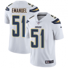 Men's Nike Los Angeles Chargers #51 Kyle Emanuel White Vapor Untouchable Limited Player NFL Jersey