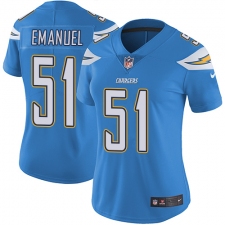 Women's Nike Los Angeles Chargers #51 Kyle Emanuel Elite Electric Blue Alternate NFL Jersey
