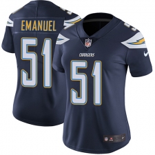 Women's Nike Los Angeles Chargers #51 Kyle Emanuel Elite Navy Blue Team Color NFL Jersey