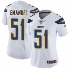 Women's Nike Los Angeles Chargers #51 Kyle Emanuel Elite White NFL Jersey