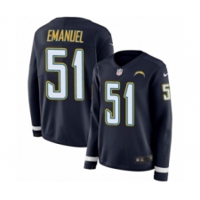 Women's Nike Los Angeles Chargers #51 Kyle Emanuel Limited Navy Blue Therma Long Sleeve NFL Jersey
