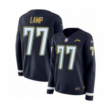 Women's Nike Los Angeles Chargers #77 Forrest Lamp Limited Navy Blue Therma Long Sleeve NFL Jersey