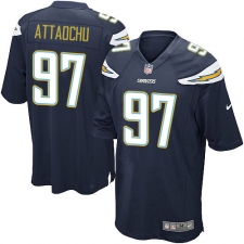 Men's Nike Los Angeles Chargers #97 Jeremiah Attaochu Game Navy Blue Team Color NFL Jersey