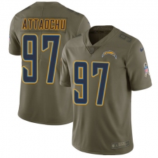 Men's Nike Los Angeles Chargers #97 Jeremiah Attaochu Limited Olive 2017 Salute to Service NFL Jersey