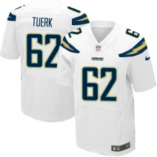 Men's Nike Los Angeles Chargers #62 Max Tuerk Elite White NFL Jersey