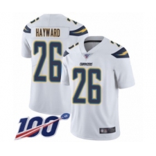 Men's Los Angeles Chargers #26 Casey Hayward White Vapor Untouchable Limited Player 100th Season Football Jersey
