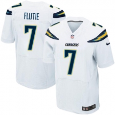 Men's Nike Los Angeles Chargers #7 Doug Flutie Elite White NFL Jersey