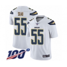 Men's Los Angeles Chargers #55 Junior Seau White Vapor Untouchable Limited Player 100th Season Football Jersey