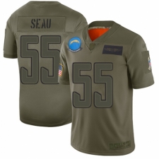 Women's Los Angeles Chargers #55 Junior Seau Limited Camo 2019 Salute to Service Football Jersey