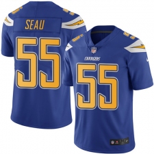 Youth Nike Los Angeles Chargers #55 Junior Seau Limited Electric Blue Rush Vapor Untouchable NFL Jersey