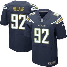 Men's Nike Los Angeles Chargers #92 Brandon Mebane Elite Navy Blue Team Color NFL Jersey