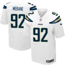 Men's Nike Los Angeles Chargers #92 Brandon Mebane Elite White NFL Jersey