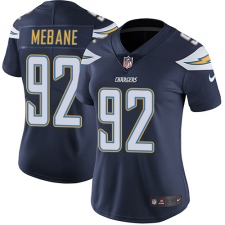 Women's Nike Los Angeles Chargers #92 Brandon Mebane Elite Navy Blue Team Color NFL Jersey