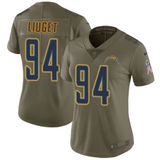 Women's Nike Los Angeles Chargers #94 Corey Liuget Limited Olive 2017 Salute to Service NFL Jersey