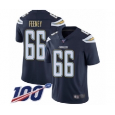 Men's Los Angeles Chargers #66 Dan Feeney Navy Blue Team Color Vapor Untouchable Limited Player 100th Season Football Jersey